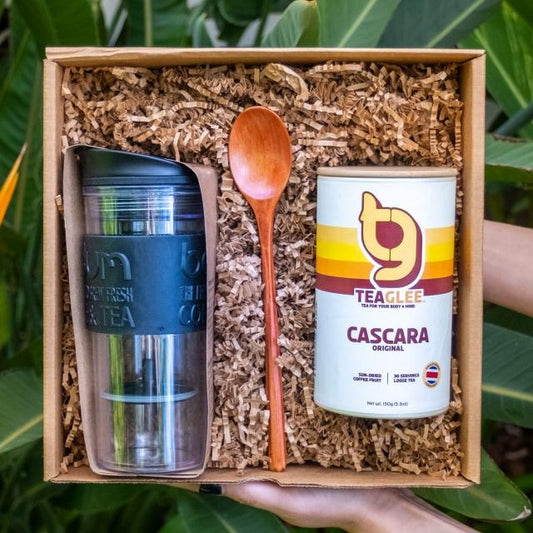 Original Cascara Tea + Travel French Press Gift Set TeaGlee 