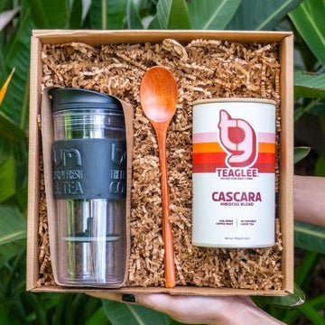 Cascara & Hibiscus Tea + Travel French Press Gift Set TeaGlee 