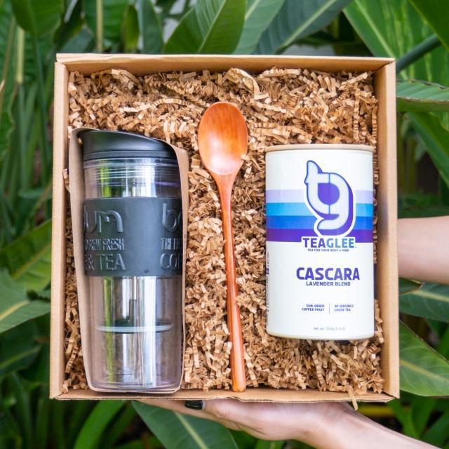 Cascara & Lavender Tea + Travel French Press Gift Set TeaGlee 